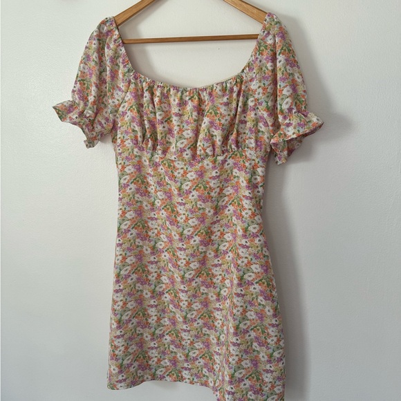 Pink Lily Floral Short Sleeve Mini Dress - Picture 2 of 7